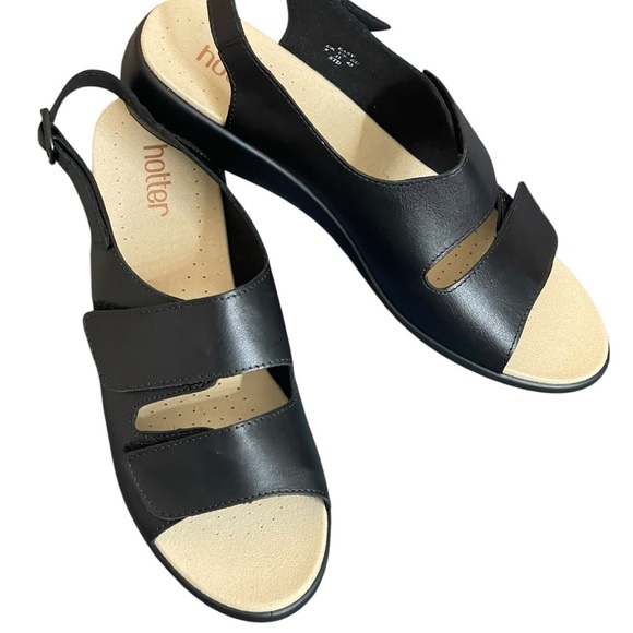 Hotter Easy comfort concept black sandals size US 11 - Picture 1 of 14